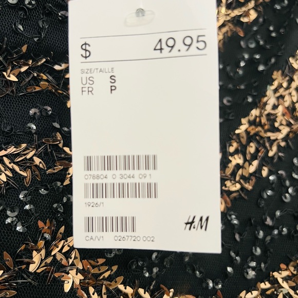 BNWT H&M Gold and Black Sequin Mini Skirt S - Picture 2 of 3